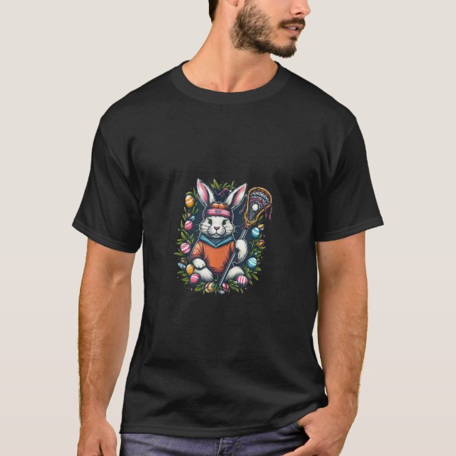 Rabbit Bunny Lacrosse Player Easter Egg Hunt Tank  (Front)