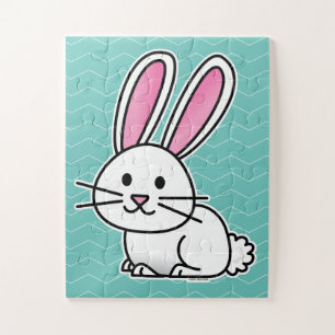 Rabbit bunny lucky white fluffy tail long ears jigsaw puzzle