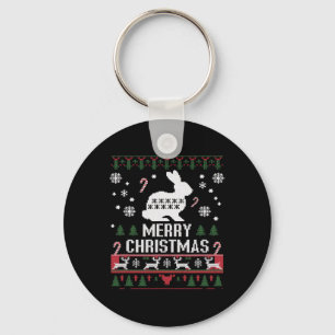 Rabbit Bunny Ugly For Christmas  Keychain