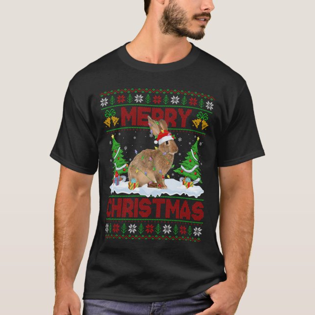 Rabbit Bunny Ugly Xmas Sweater Funny Animal Lights