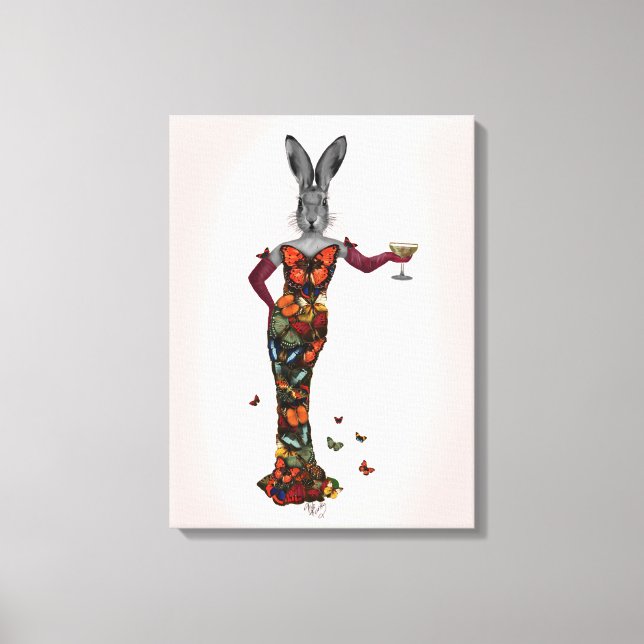 Rabbit Butterfly Dress Canvas Print (Front)