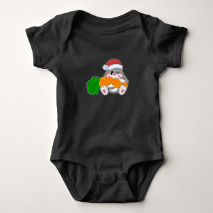 Rabbit Carrot Christmas Santa hat Baby Bodysuit