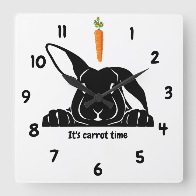Rabbit Carrot Wall Clock (Front)