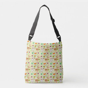 rabbit, cat, fox, bear pattern crossbody bag