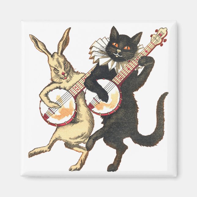 Rabbit & Cat Magnet (Front)