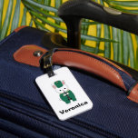 Rabbit Clarinet Marching Band Personalize Green  Luggage Tag<br><div class="desc">Are you looking for a tag for your luggage or musical instrument?  This luggage tag has a picture of a white bunny rabbit wearing a green and gold marching band uniform while playing the clarinet.  The text can be personalized to fit your needs!</div>