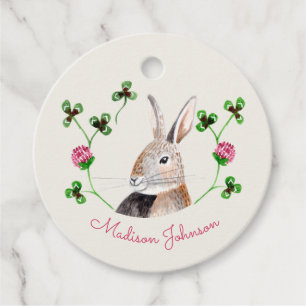 Rabbit & clover favour tags