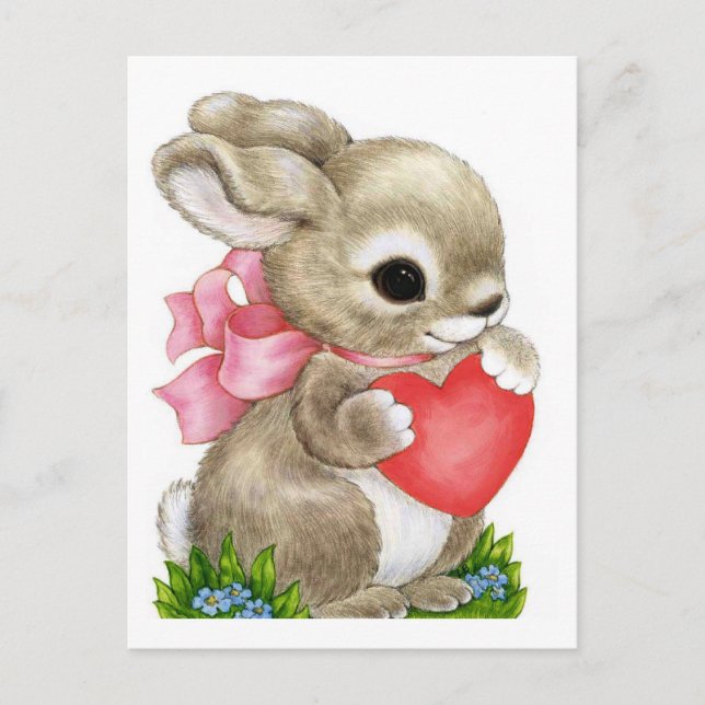 Rabbit & Coeur - Carte postale (Devant)