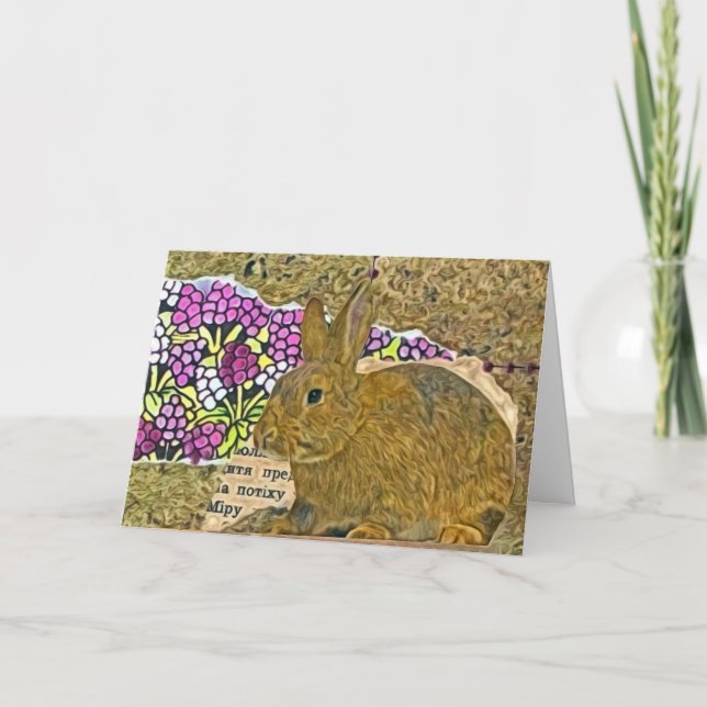 Rabbit Collage, Easter Holiday Card (Front)