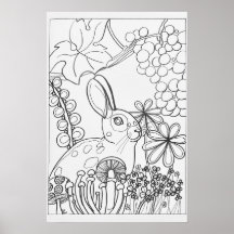 Rabbit Colouring Poster 16" x24"