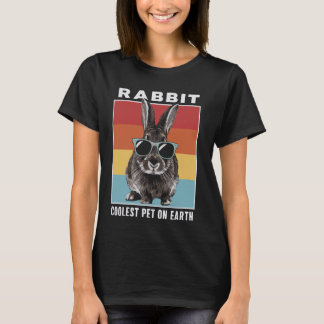 Rabbit Coolest Pet On Earth Retro Sunglasses T-Shirt