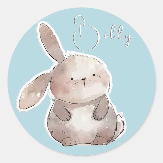 Rabbit Cute 2, Custom Classic Round Sticker (Front)