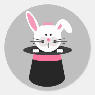 Rabbit dans un Sticker Magicien Casquette - Rose