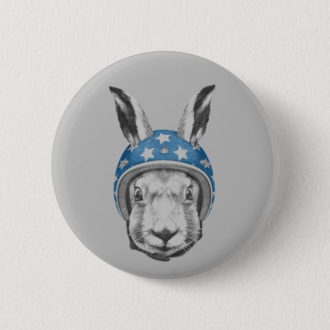Rabbit Daredevil 2 Inch Round Button (Front)
