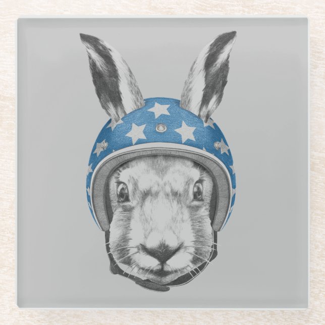 Rabbit Daredevil Glass Coaster (Front)