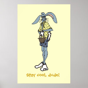 Rabbit de Pâques cool avec nuances - affiche