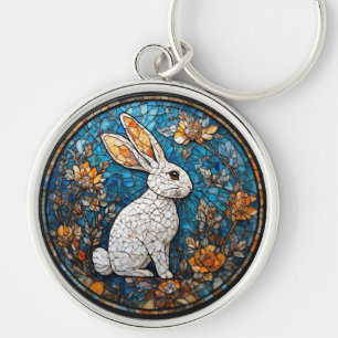 Rabbit Decorative Stained Glass Keychain