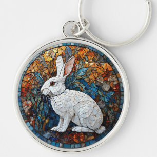 Rabbit Decorative Stained Glass Keychain