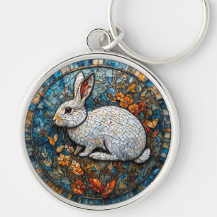 Rabbit Decorative Stained Glass Keychain