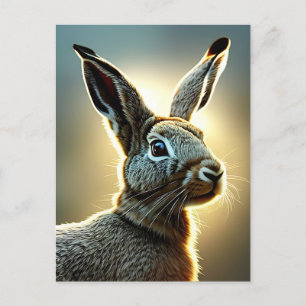 rabbit digital art postcard