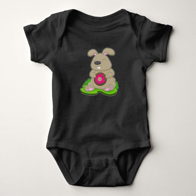 Rabbit Donut Baby Bodysuit (Front)