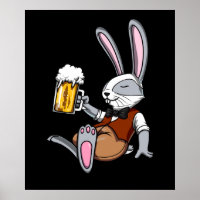 Rabbit Drinking Beer Bunny Funny Party