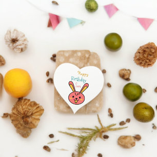 Rabbit Easter Bunny Cartoon Heart Sticker