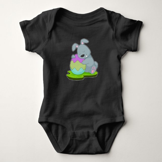 Rabbit Easter Easter egg Baby Bodysuit (Front)