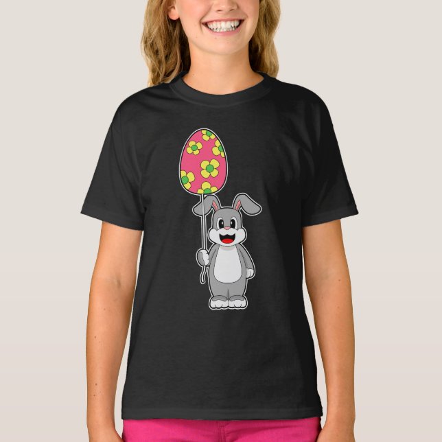 Rabbit Easter Easter egg Balloon T-Shirt (Front)