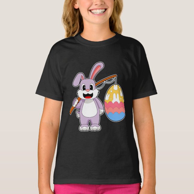 Rabbit Easter Easter egg Fisher T-Shirt (Front)