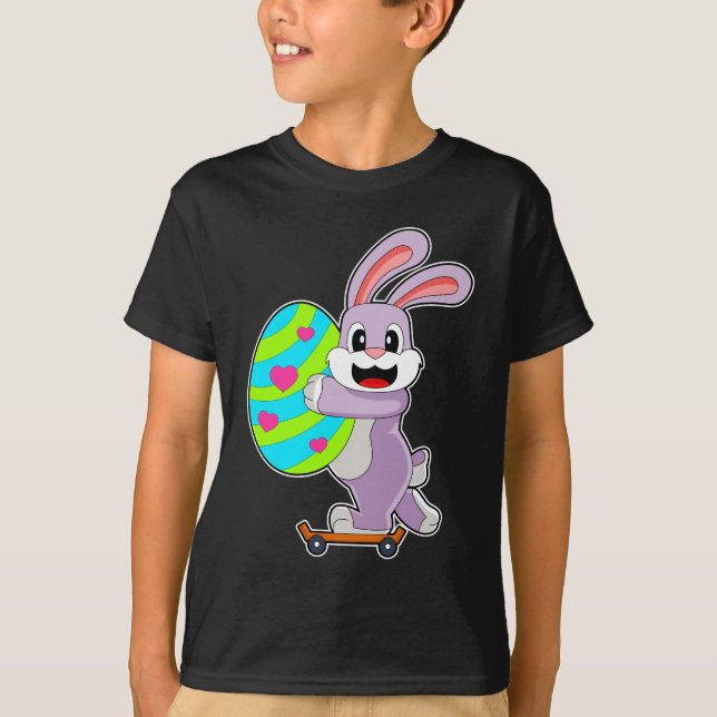 Rabbit Easter Easter egg Skateboard T-Shirt (Front)