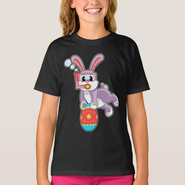Rabbit Easter Easter egg Swimming T-Shirt (Front)