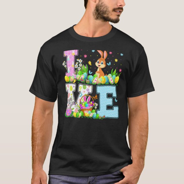 Rabbit Easter Egg Hunt Funny Love Rabbit Easter Su T-Shirt (Front)