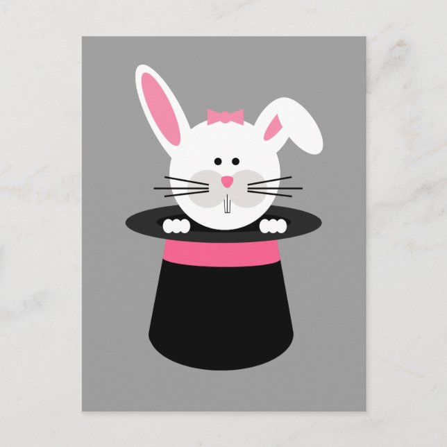 Rabbit En Magie Casquette Anniversaire Carte posta (Devant)