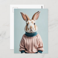 Rabbit en pull, Carte postale de poste