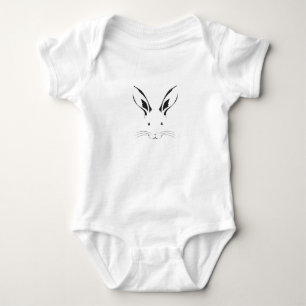 Rabbit Face Silhouette Baby Bodysuit