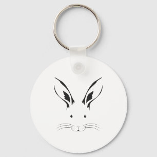 Rabbit Face Silhouette Keychain