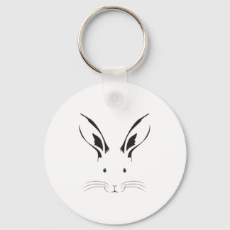 Rabbit Face Silhouette Keychain
