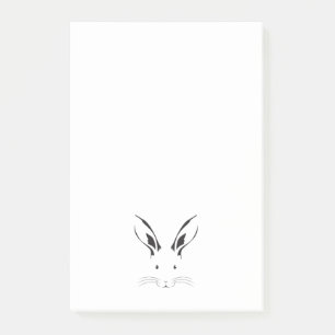 Rabbit Face Silhouette Post-it Notes