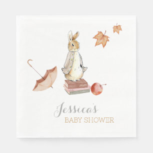 Rabbit Fall Elements Baby Shower Napkin