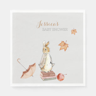Rabbit Fall Elements Baby Shower Napkin
