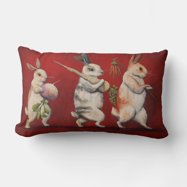 Rabbit Family Accent Pillow by Tim Campbell (Front)