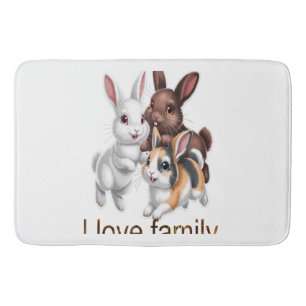 Rabbit family bath mat