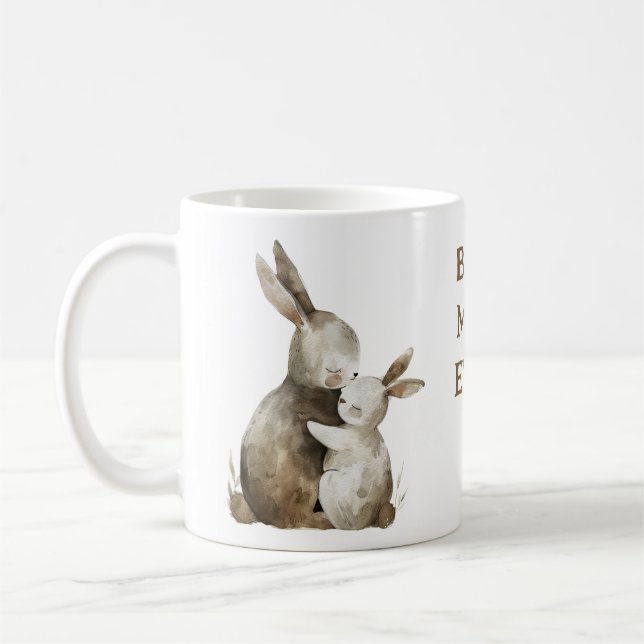 Rabbit Family Best Mom Ever Mother's Day Name Coffee Mug (Left)