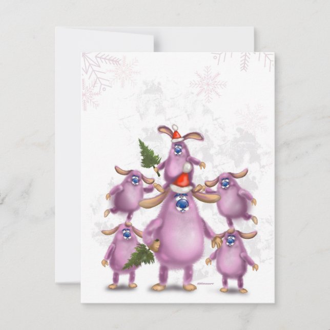 Rabbit family Christmas Card (Front)