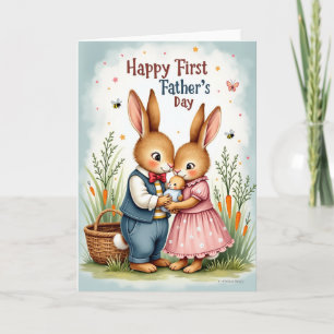 Rabbit Family Fathers Day Card
