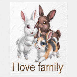 Rabbit family  fleece blanket
