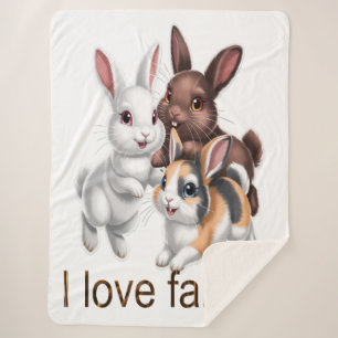 Rabbit family  sherpa blanket