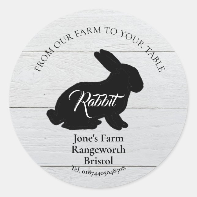 rabbit farm marketing produce rabbit classic round sticker (Front)