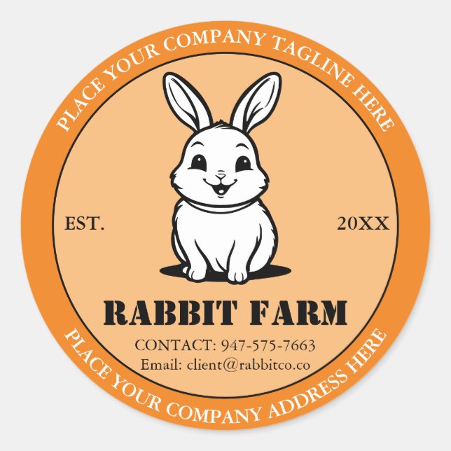 Rabbit Farming Label Custom Sticker (Front)